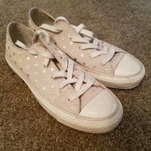 Gold Polka Dot Converse, Size 5